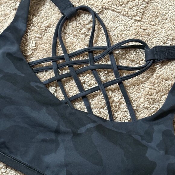Lululemon Free To Be Wild Sports Yoga Bra A/B Cup Incognito Camo Grey 6 - Picture 3 of 9